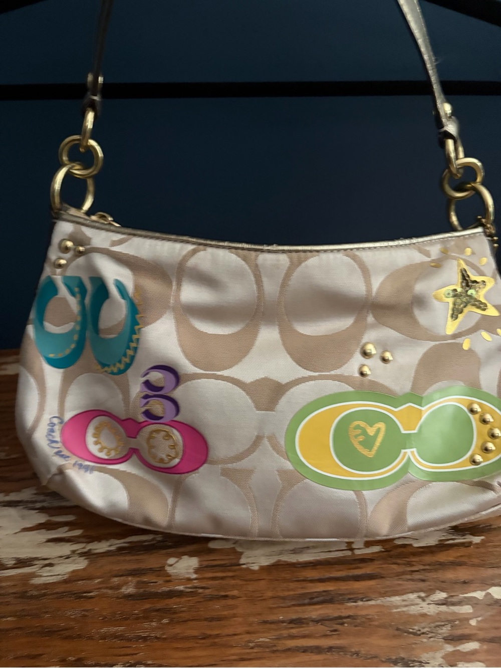 Coach Poppy. Y2K Beige Signature Canvas